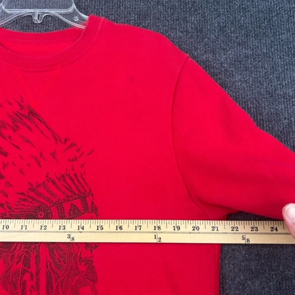 LEVI'S Vintage Indian Sweatshirt Indigenous Chief Red W/blk GraphicLong Sleeve